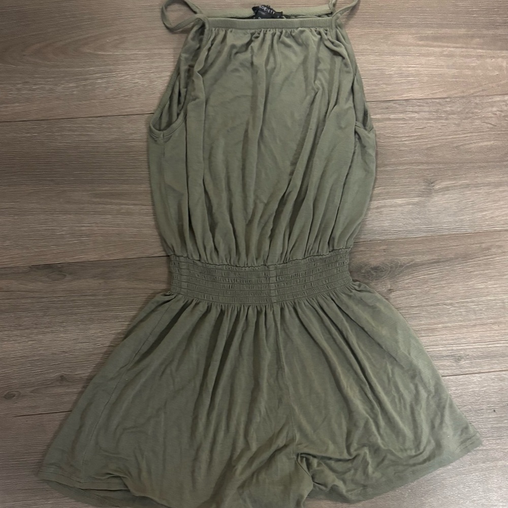 Olive Green Sleeveless Women's Romper